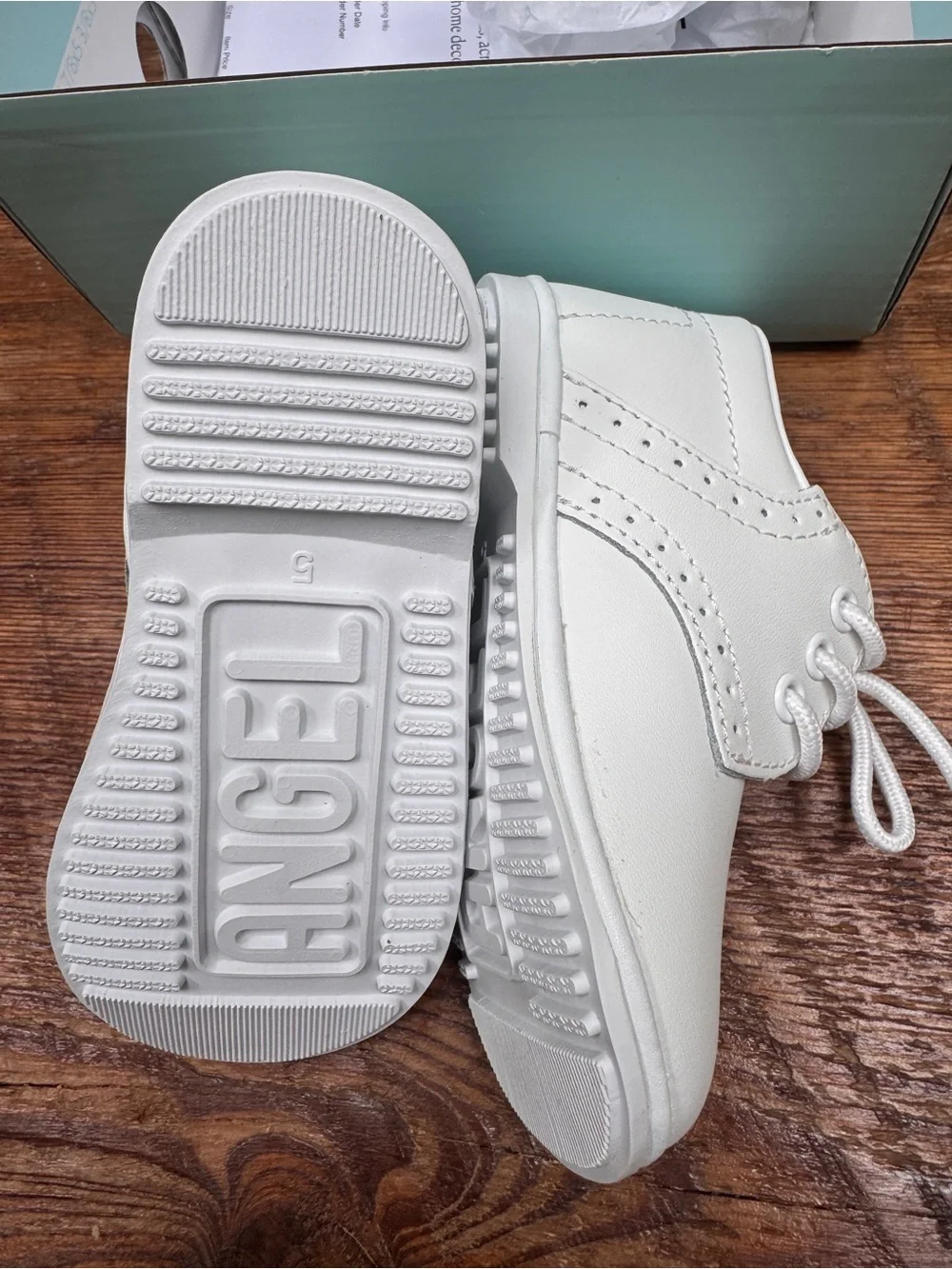 Angel White Lace-Up Baby Walker Shoes